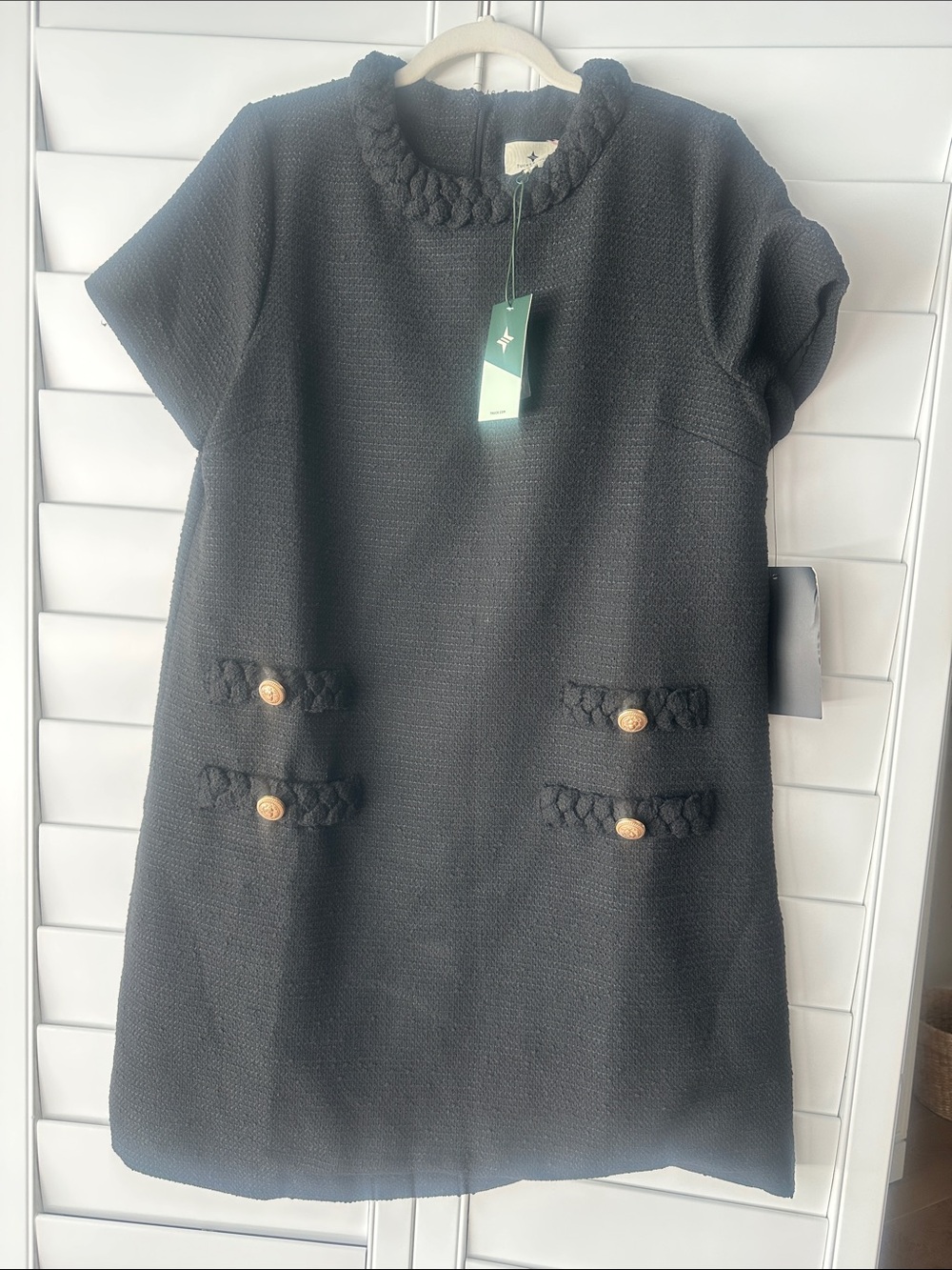 Tuckernuck NWT black tweed mini dress XL